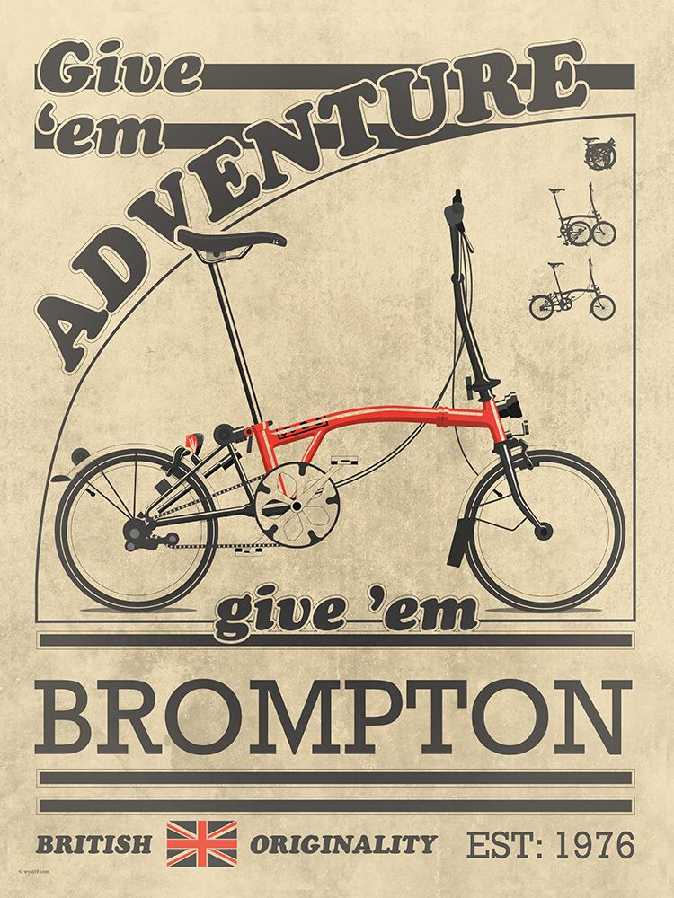 Brompton Bicycle Vintage Style Advert art print by Wyatt 9 for $57.95 CAD