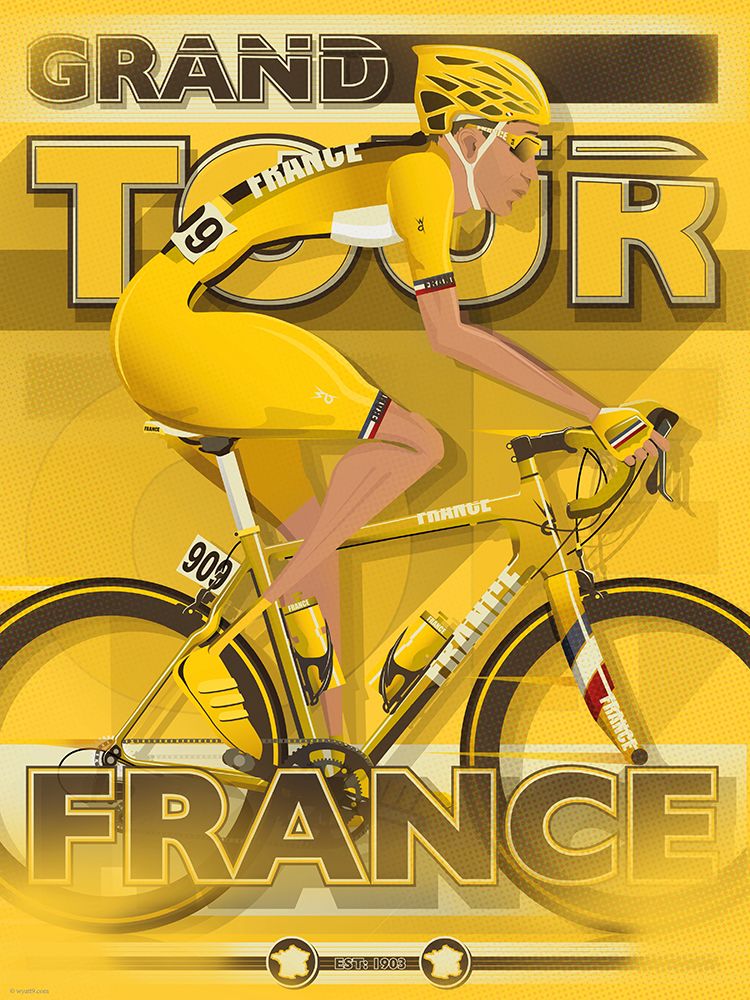 Tour De France Grand Tour Cycling Race art print by Wyatt 9 for $57.95 CAD