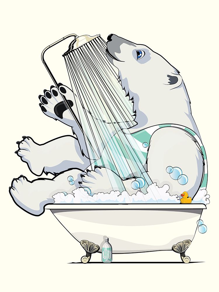 Polar Bear In the Bathtub art print by In The Washroom for $57.95 CAD