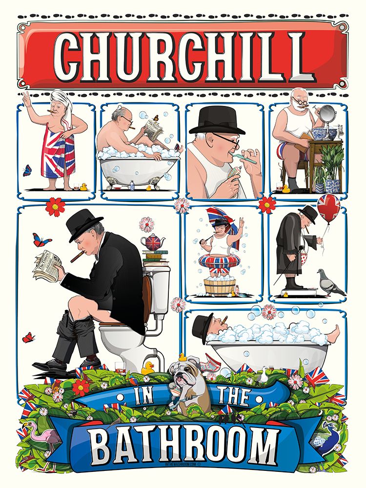 Churchill In The Bathroom art print by In The Washroom for $57.95 CAD