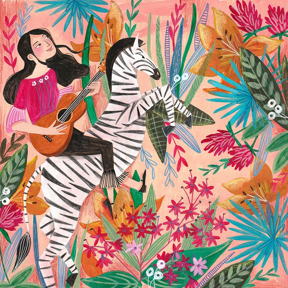 Zebra In The Jungle art print by Caroline Bonne Muller for $57.95 CAD