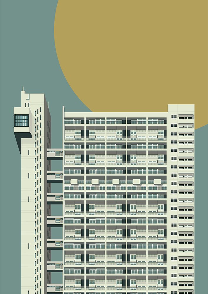 Trellick Tower art print by Gail Myerscough for $57.95 CAD