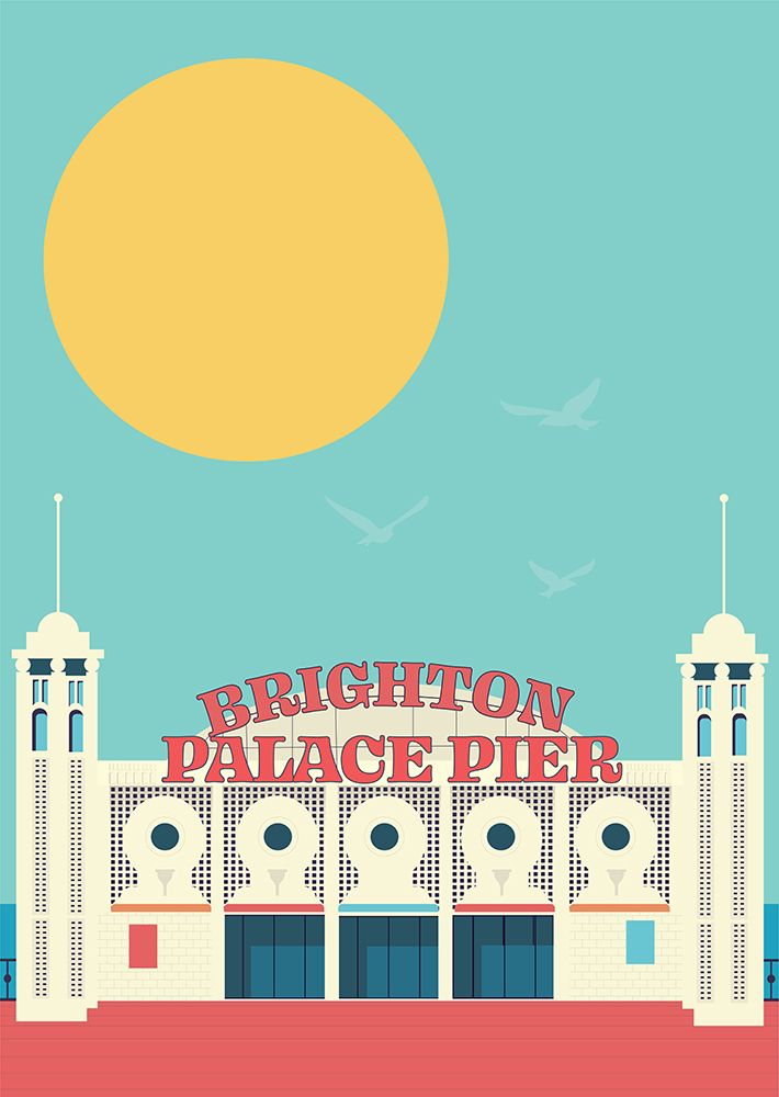 Brighton Pier art print by Gail Myerscough for $57.95 CAD