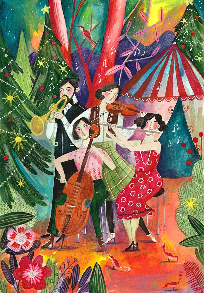 Christmas Music In The Forest art print by Caroline Bonne Muller for $57.95 CAD