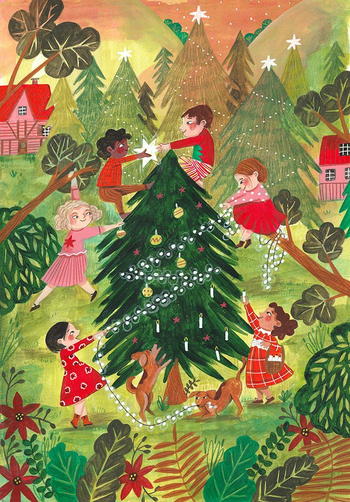 Decorating The Christmas Tree art print by Caroline Bonne Muller for $57.95 CAD