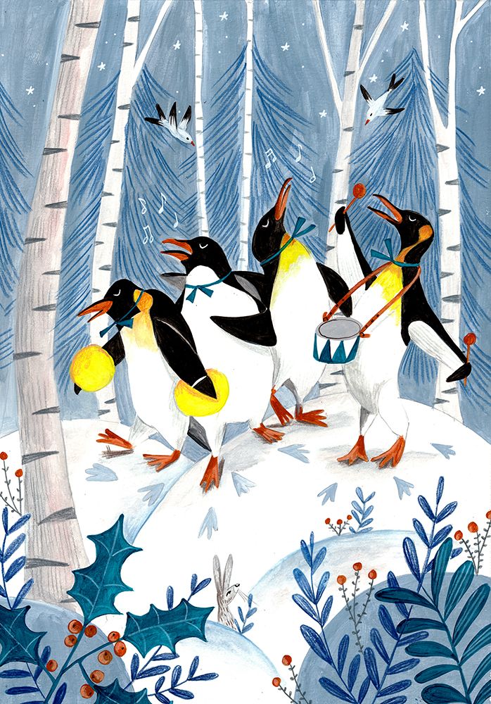 Penguins Make Music In The Forest art print by Caroline Bonne Muller for $57.95 CAD