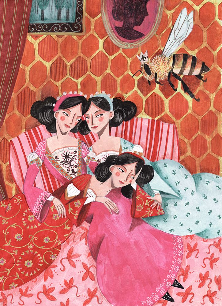 The Queen Bee And Pink Princesses art print by Caroline Bonne Muller for $57.95 CAD