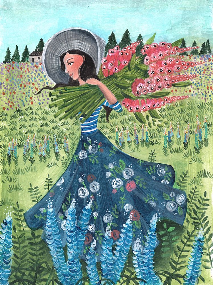 Walking with fieldflowers art print by Caroline Bonne Muller for $57.95 CAD