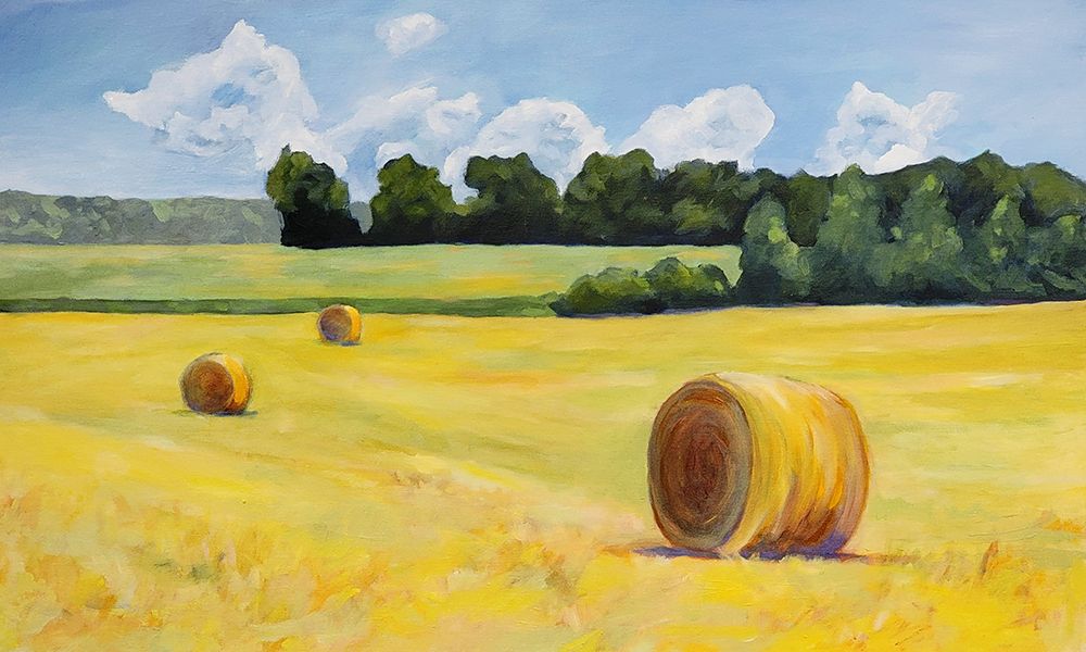 Summer Hay Bales art print by Claire Whitehead for $57.95 CAD