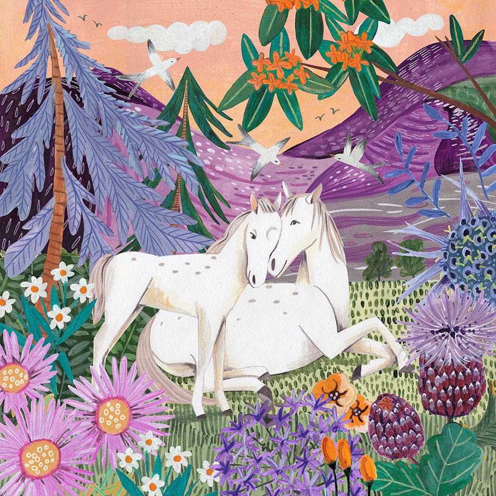 Horses in the Mountains art print by Caroline Bonne Muller for $57.95 CAD