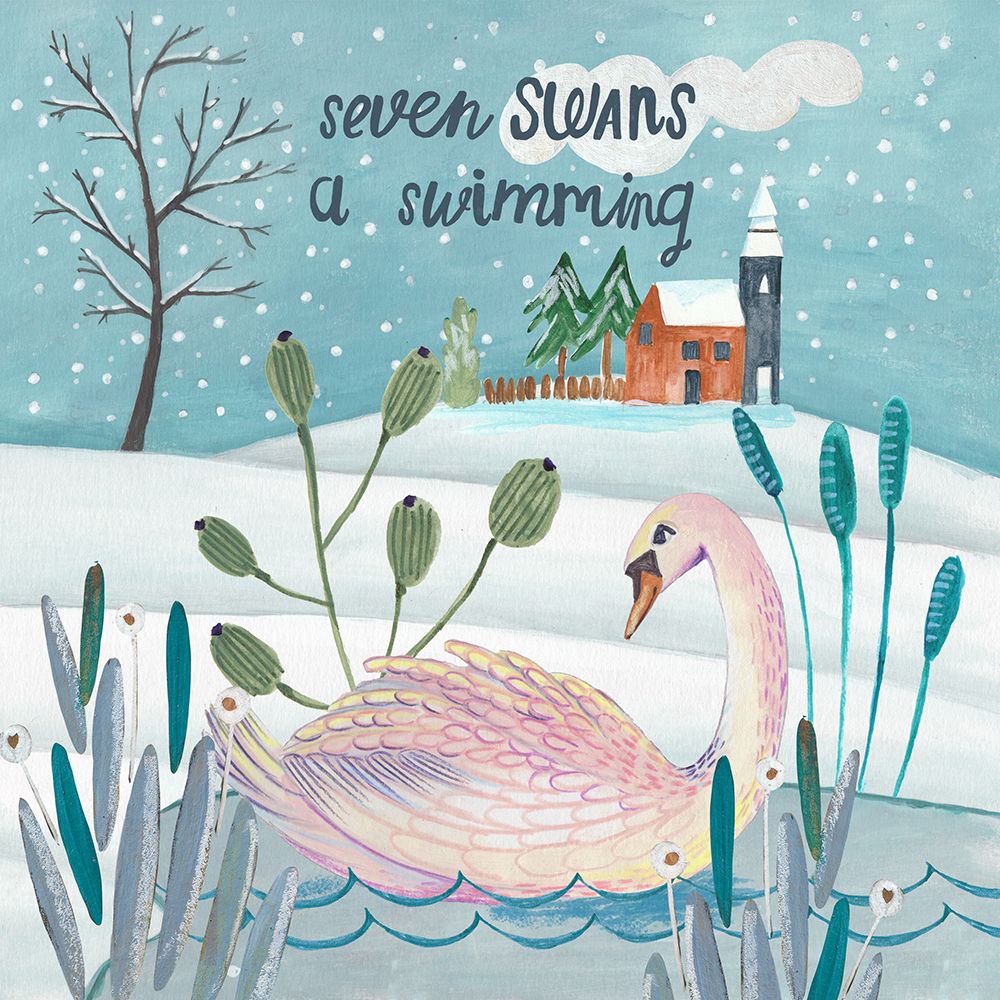 Seven swans a swimming art print by Caroline Bonne Muller for $57.95 CAD
