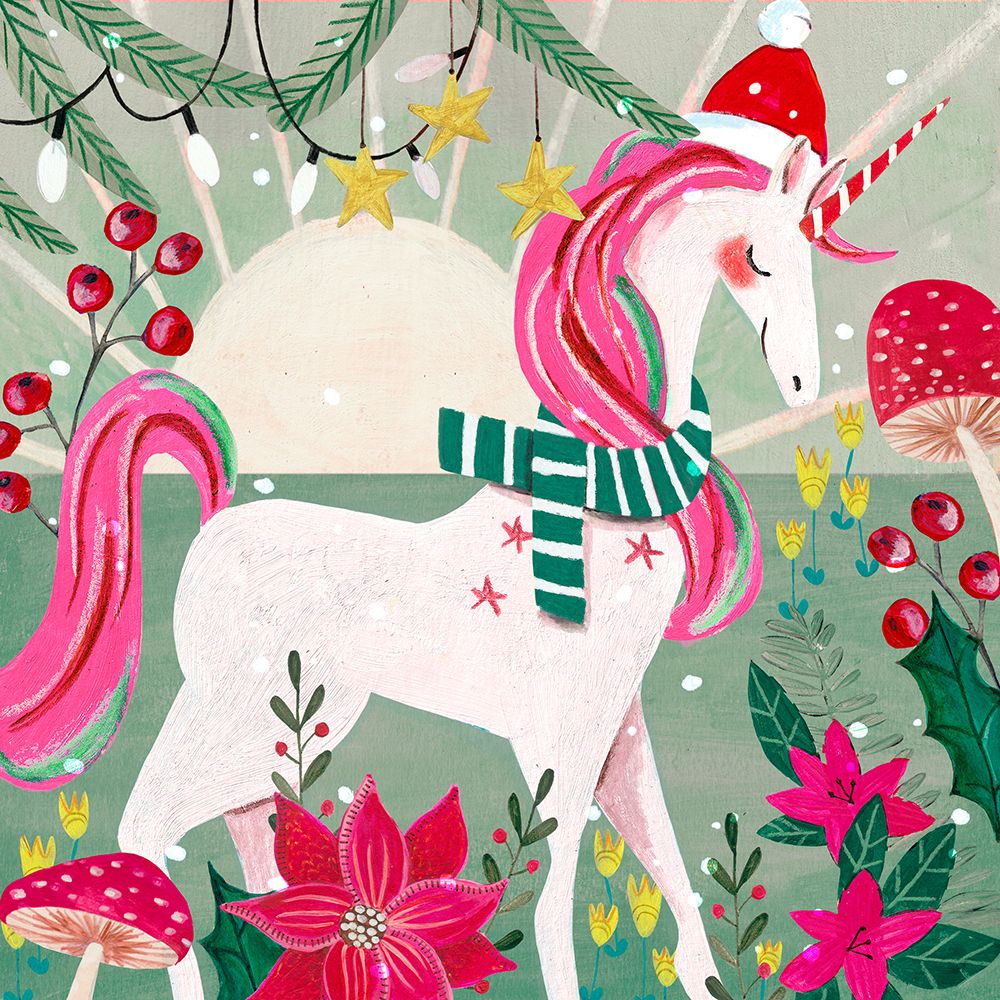 Christmas Unicorn art print by Caroline Bonne Muller for $57.95 CAD