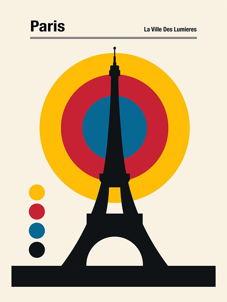 Paris Eiffel Tower Retro Travel Print art print by Retrodrome for $57.95 CAD