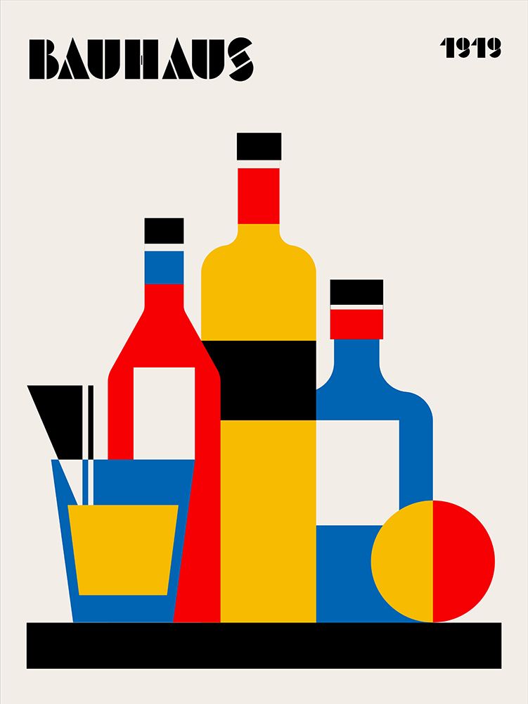 Bauhaus Wine Print art print by Retrodrome for $57.95 CAD