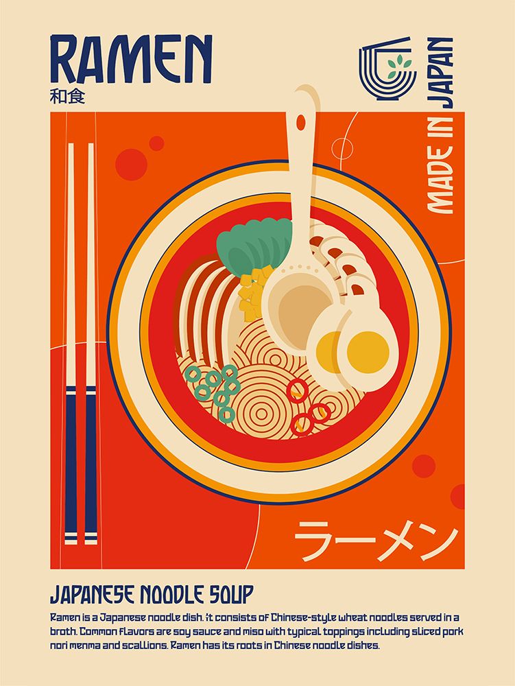 Ramen Japanese Food Print art print by Retrodrome for $57.95 CAD