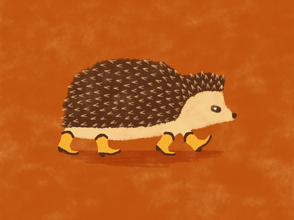 Sonny The Hedgehog Running In Cowboy Boots art print by Anyone Can Yeehaw for $57.95 CAD