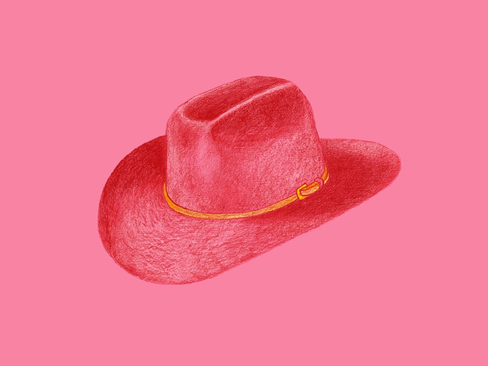 Red Stetson On Pink art print by Anyone Can Yeehaw for $57.95 CAD