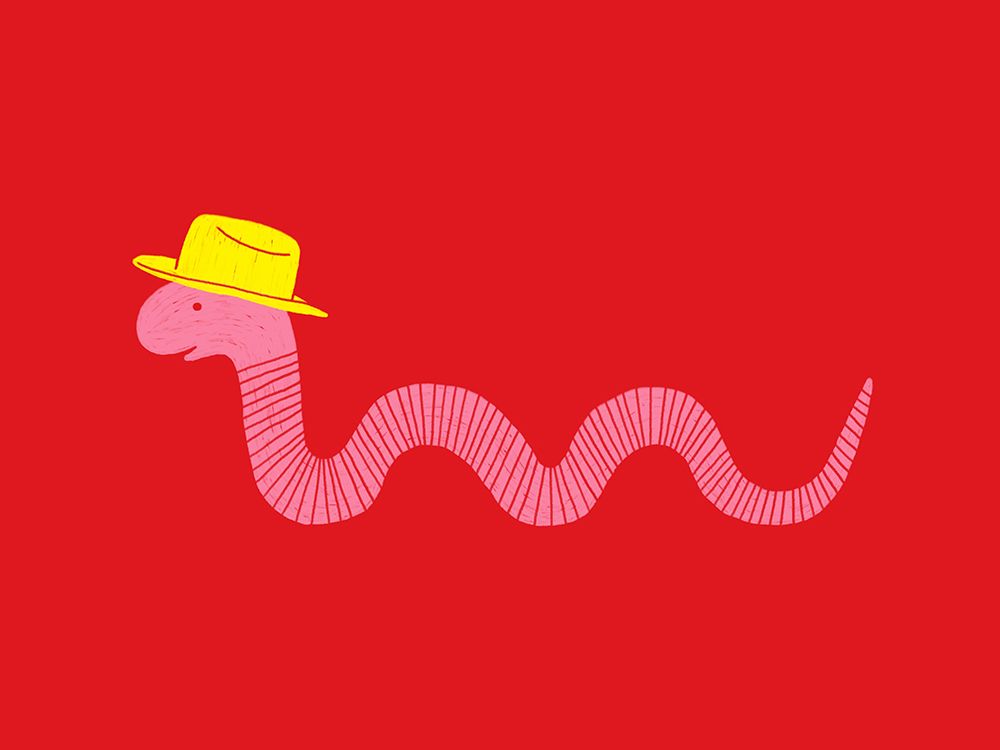 Wiggly Western Worm art print by Anyone Can Yeehaw for $57.95 CAD