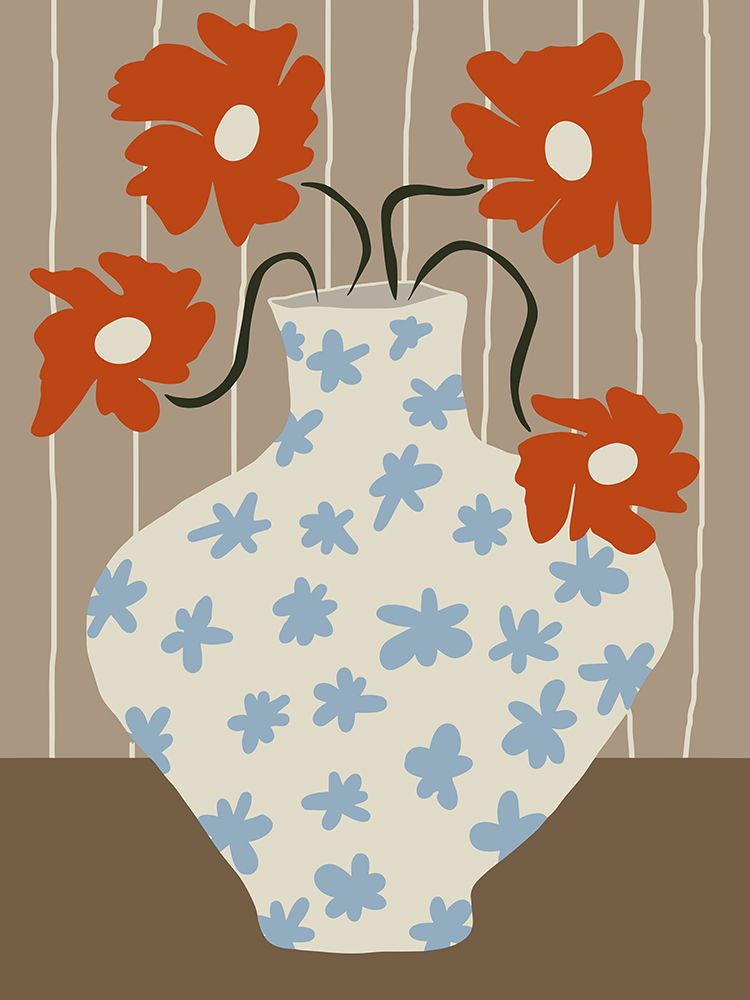 Vintage floral pottery art print by Miho Art Studio for $57.95 CAD