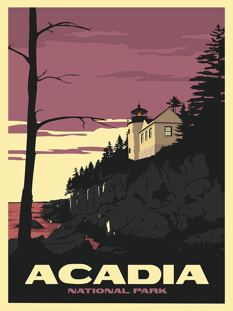 Acadia National Park Travel Print art print by Retrodrome for $57.95 CAD