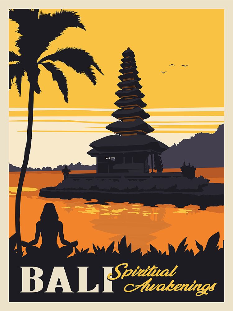 Bali Travel Print art print by Retrodrome for $57.95 CAD