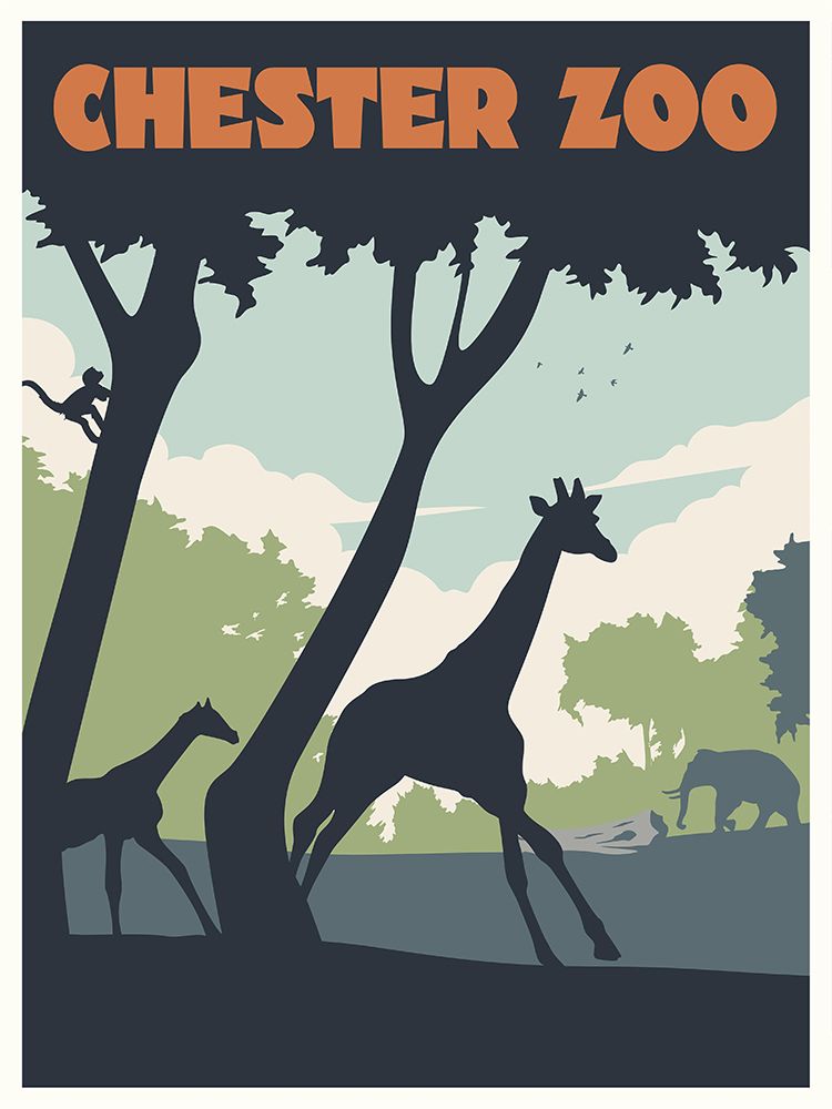 Chester Zoo Travel Print art print by Retrodrome for $57.95 CAD