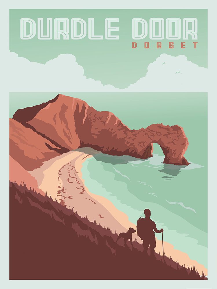 Durdle Door Dorset Travel Print art print by Retrodrome for $57.95 CAD