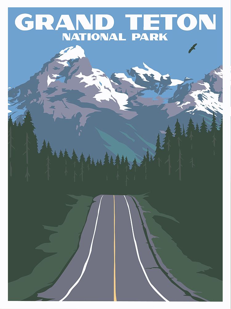 Grand Teton National Park Travel Print art print by Retrodrome for $57.95 CAD