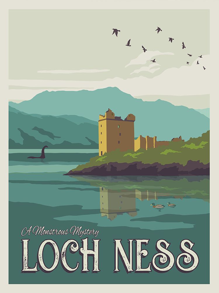 Loch Ness Travel Print art print by Retrodrome for $57.95 CAD