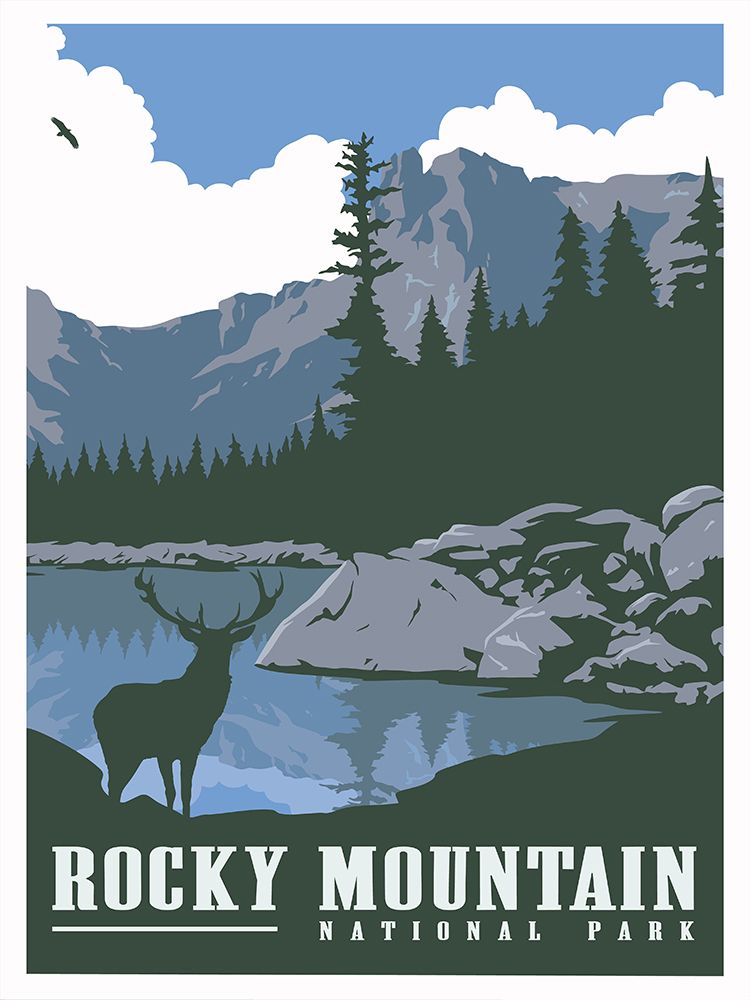 Rocky Mountain National Park Travel Print art print by Retrodrome for $57.95 CAD