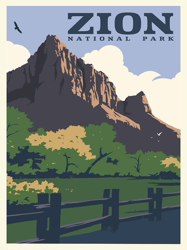 Zion National Park Travel Print art print by Retrodrome for $57.95 CAD