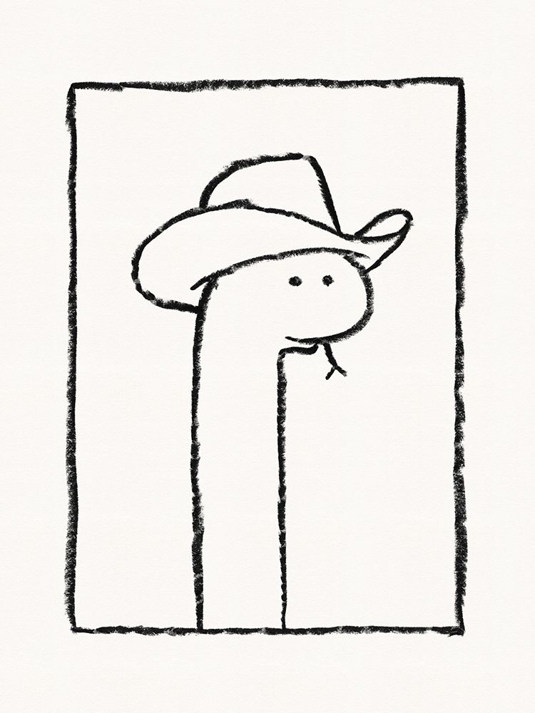 Squiggles The Snake In A Stetson art print by Anyone Can Yeehaw for $57.95 CAD