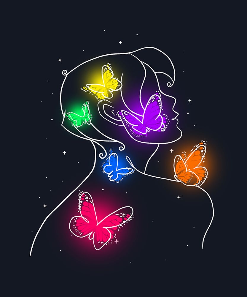 Butterfly Girl Glow art print by XYZ Studio for $57.95 CAD