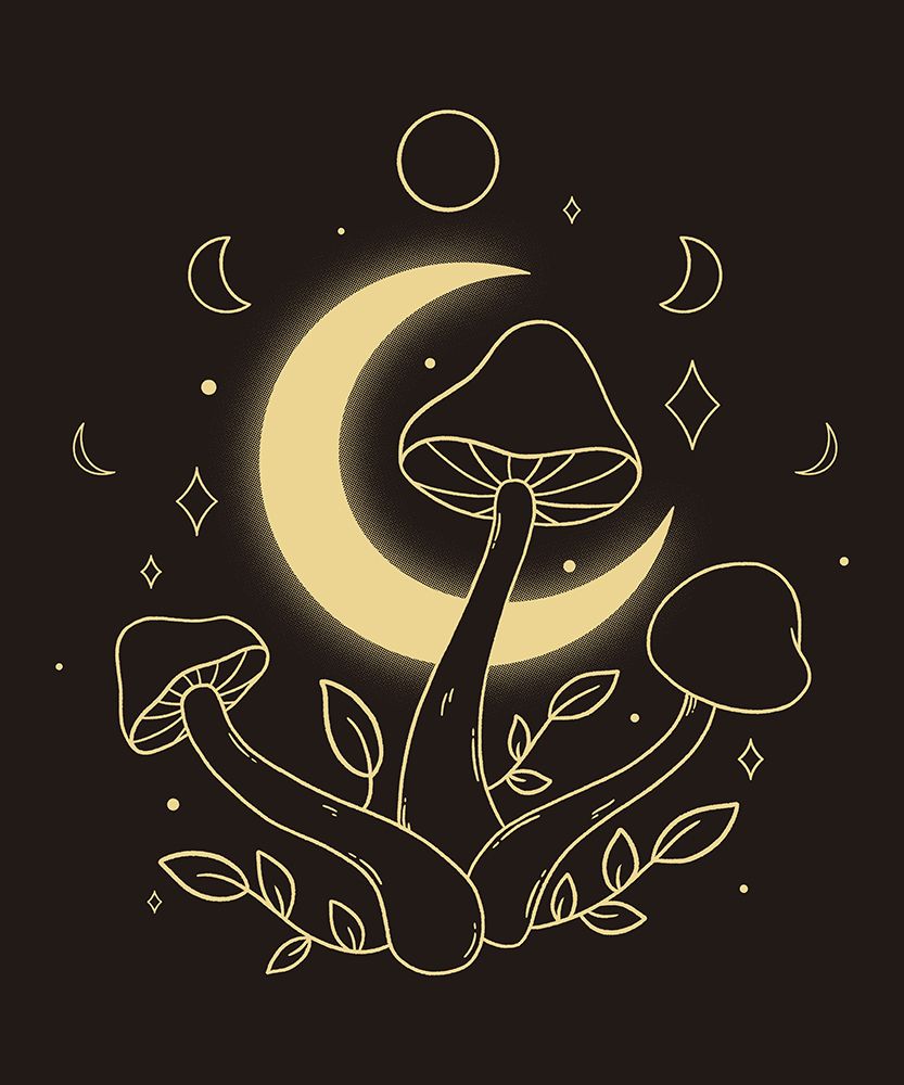 Shroom Moon Dark art print by XYZ Studio for $57.95 CAD