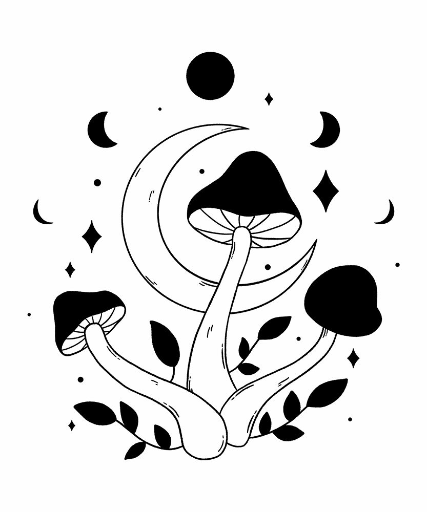 Shroom Moon art print by XYZ Studio for $57.95 CAD