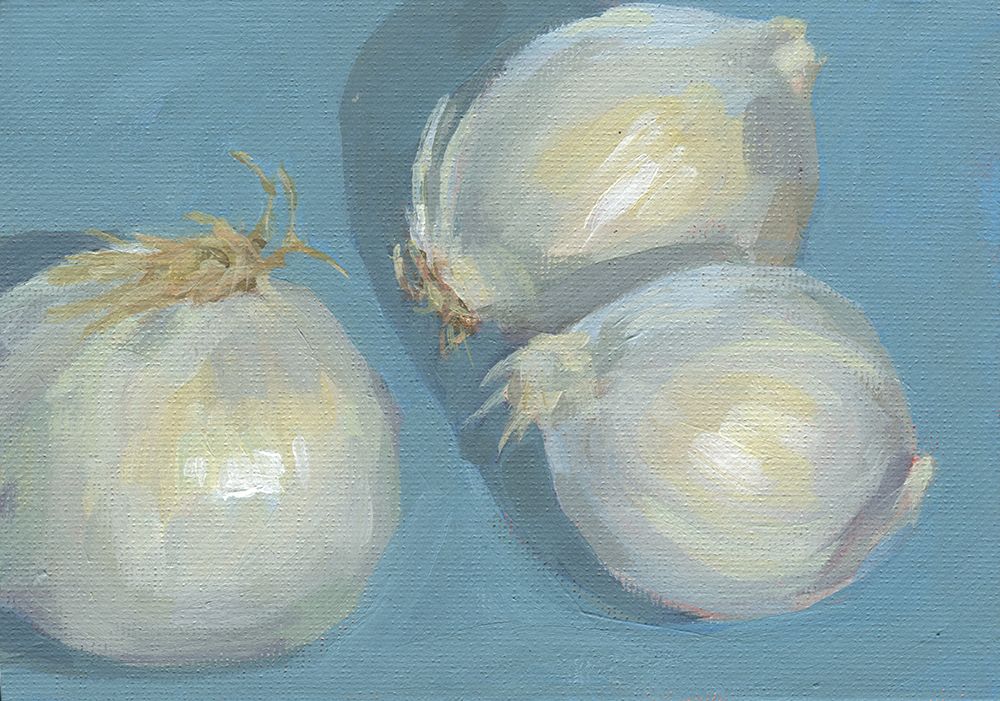 Onions on Blue art print by Carrie Arnold for $57.95 CAD