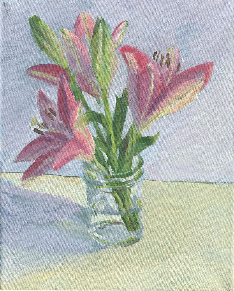 Pink Lilies art print by Carrie Arnold for $57.95 CAD