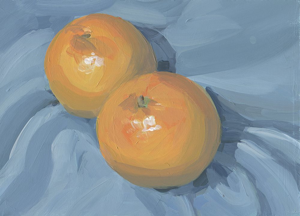 Oranges on Blue art print by Carrie Arnold for $57.95 CAD