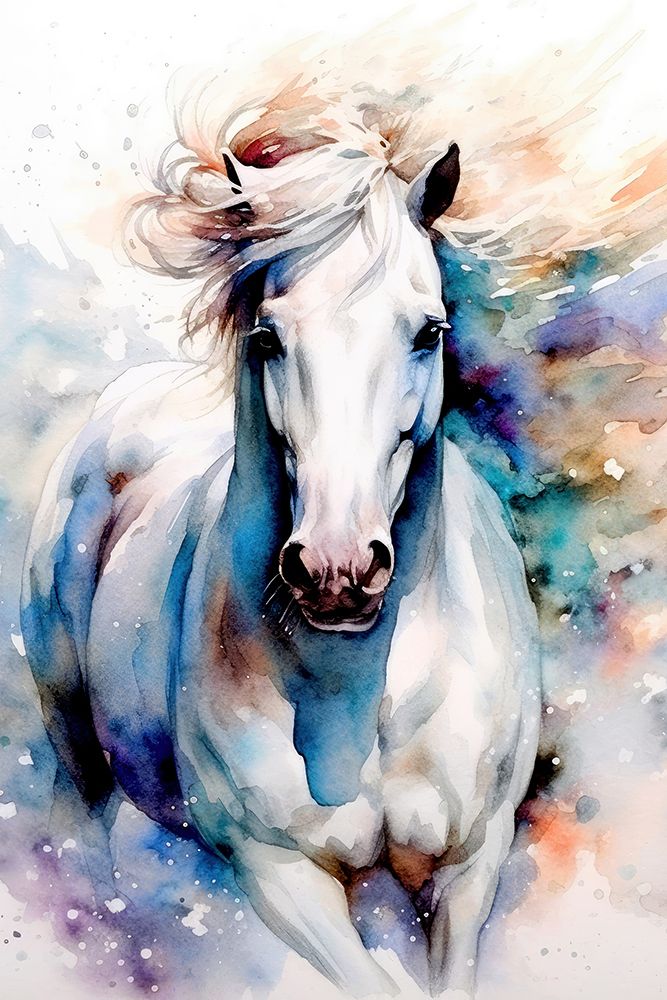 Watercolor Horse (1) art print by Justyna Jaszke for $57.95 CAD