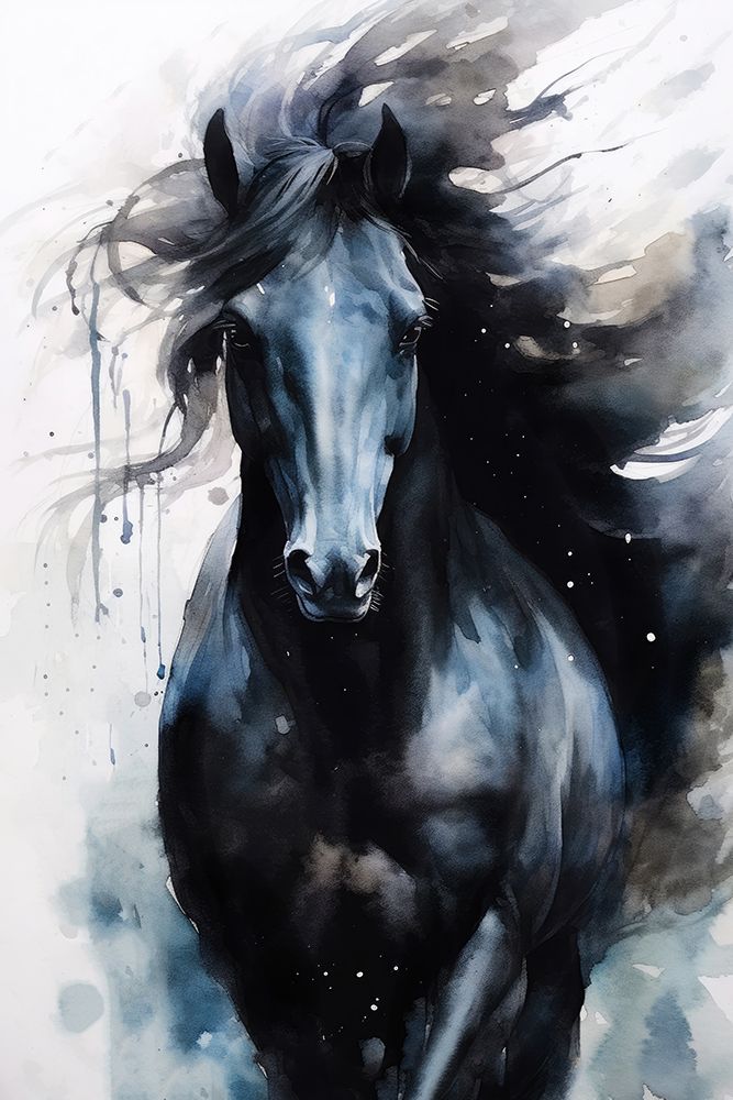 Watercolor Horse (4) art print by Justyna Jaszke for $57.95 CAD