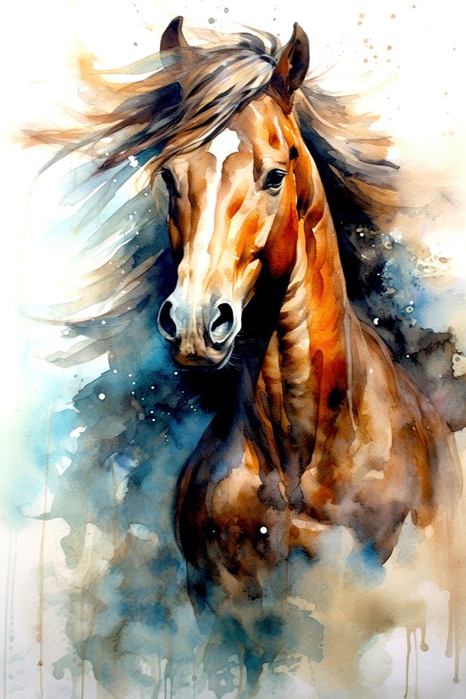 Watercolor Horse (6) art print by Justyna Jaszke for $57.95 CAD