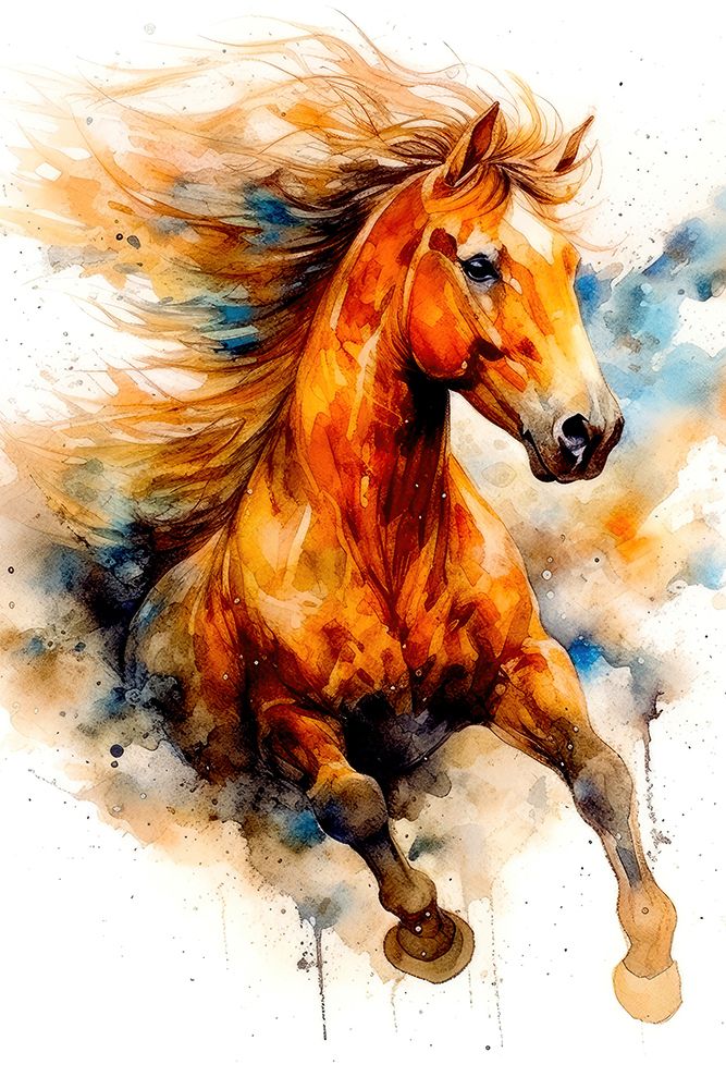 Watercolor Horse (7) art print by Justyna Jaszke for $57.95 CAD