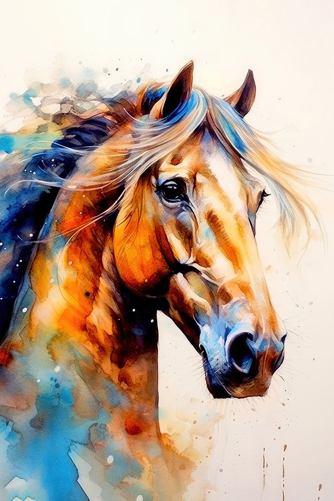 Watercolor Horse (11) art print by Justyna Jaszke for $57.95 CAD
