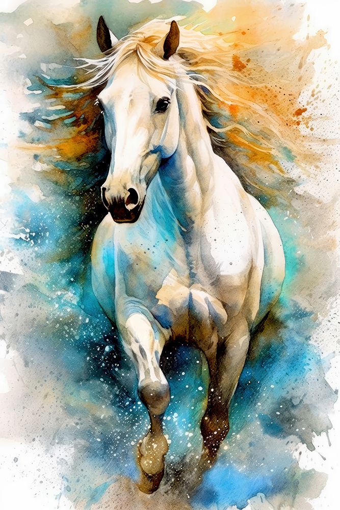 Watercolor Horse (14) art print by Justyna Jaszke for $57.95 CAD