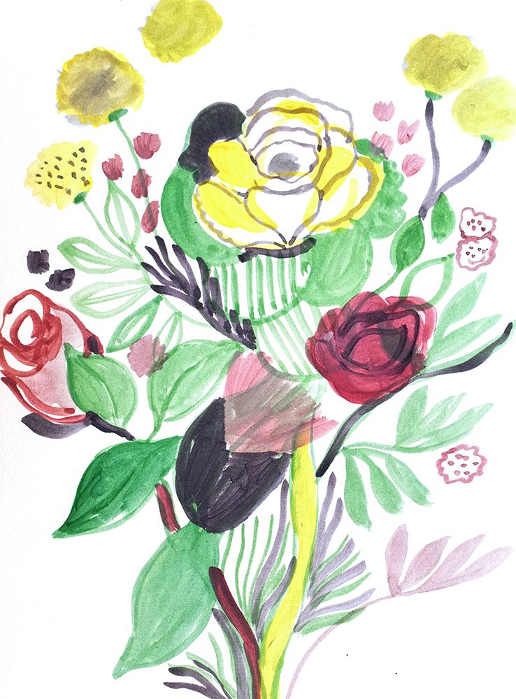 Yellow Flowers art print by Iria Fernandez for $57.95 CAD