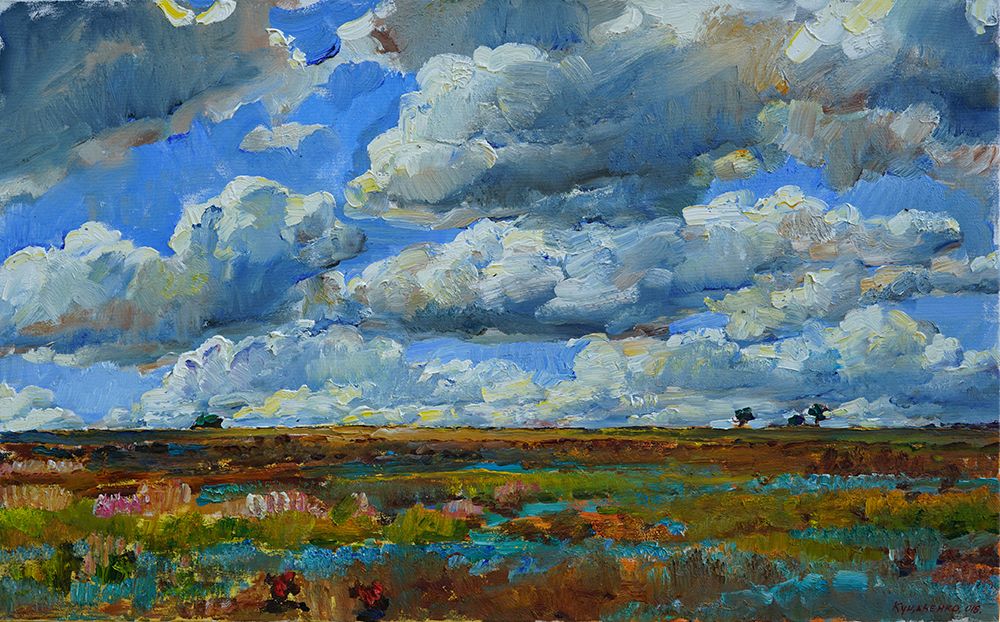 Clouds over the steppe art print by Andrii Kutsachenko for $57.95 CAD