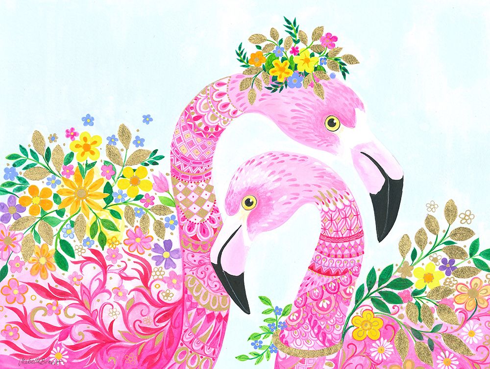 Floralie Flamingos art print by Isabelle Brent for $57.95 CAD