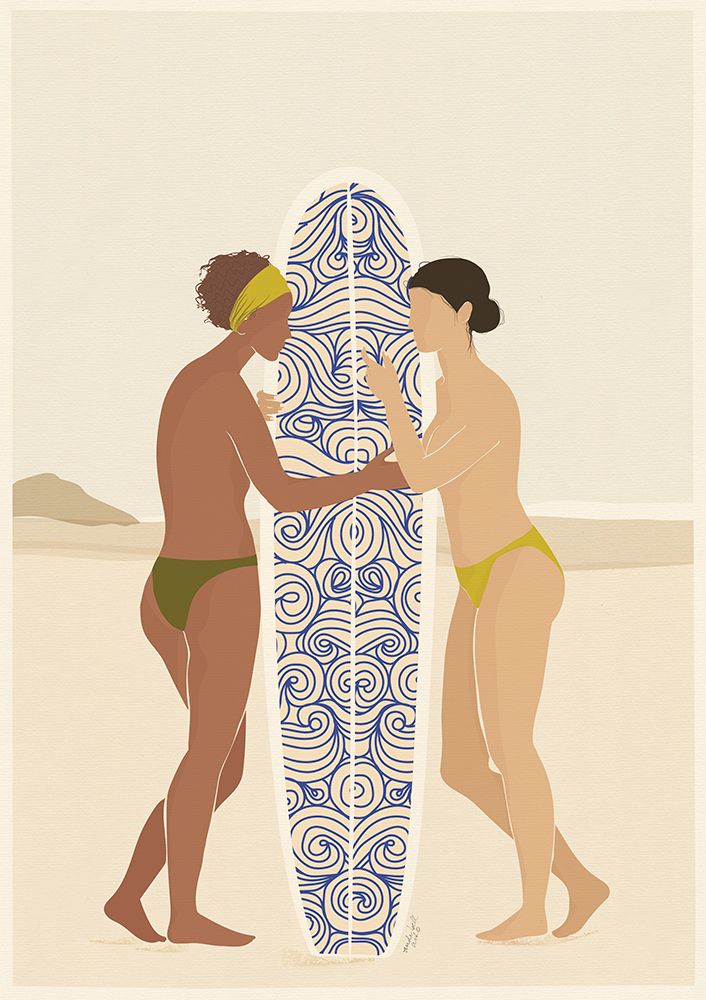 Surfing connects people art print by Andi Bell Art for $57.95 CAD