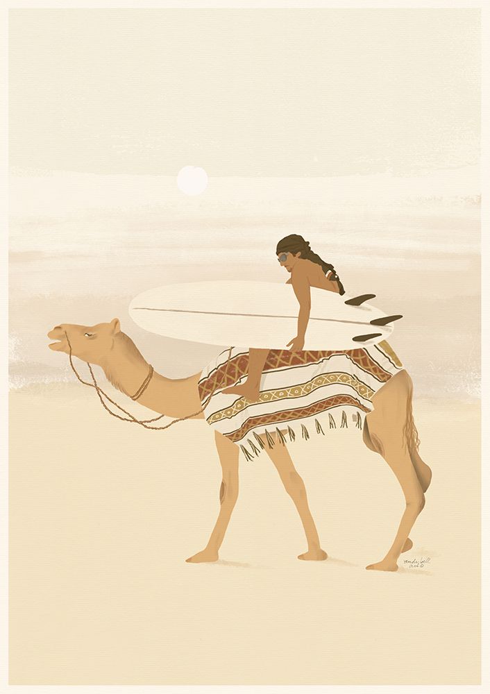 Moroccan surfing art print by Andi Bell Art for $57.95 CAD