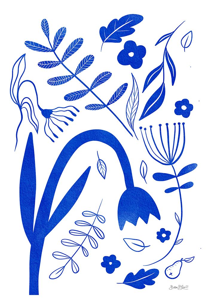 Blue Flowers art print by Baroo Bloom for $57.95 CAD